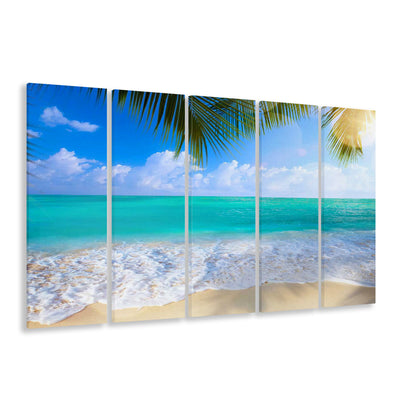 Tropical Island Beach, Large Canvas Print, Ocean Canvas Beach Sea Wall Decor, 5 Piece B Extra Large Cavas Print Wall Art
