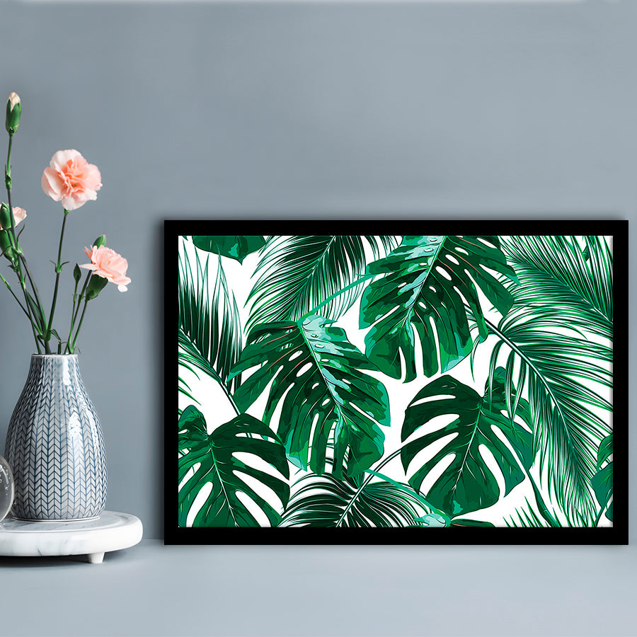 Tropical Palm Leaves Wall Art, Palm Leaf Wall Art, Abstract Palm Modern Art, Framed Art Print, Picture Framed