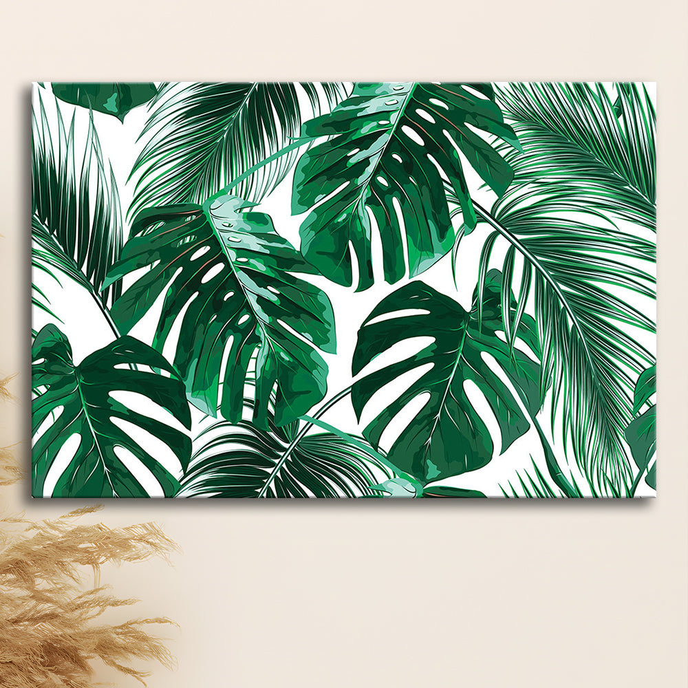 Tropical Palm Leaves Wall Art, Palm Leaf Wall Art, Abstract Palm Modern Art, Cavas Print Wall Art Hom Decor
