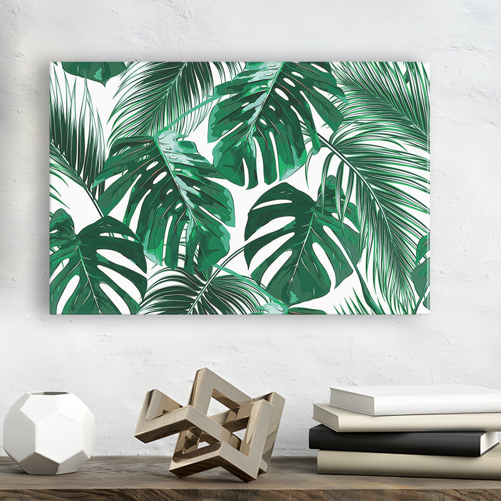 Tropical Palm Leaves Wall Art, Palm Leaf Wall Art, Abstract Palm Modern Art, Cavas Print Wall Art Hom Decor