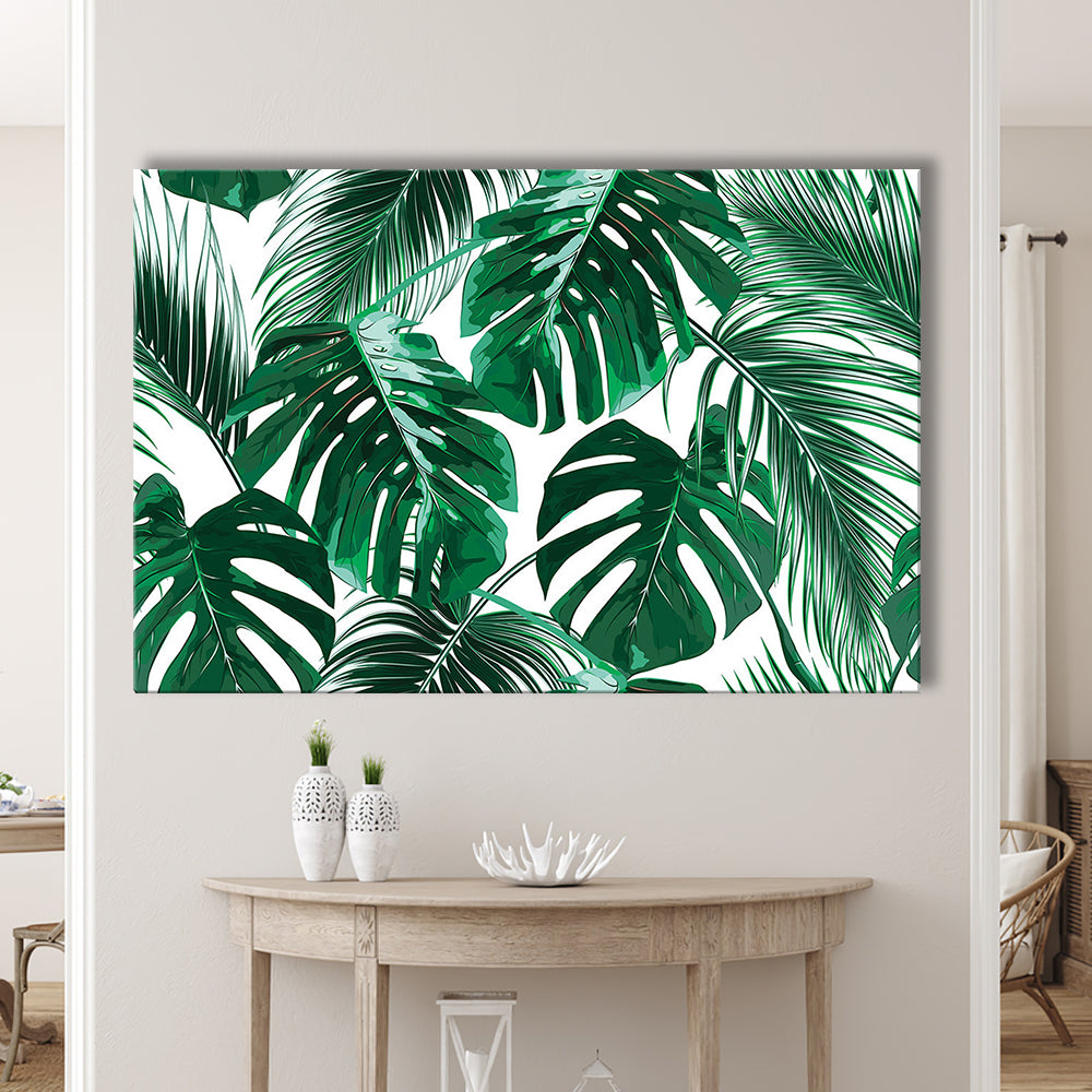 Tropical Palm Leaves Wall Art, Palm Leaf Wall Art, Abstract Palm Modern Art, Cavas Print Wall Art Hom Decor