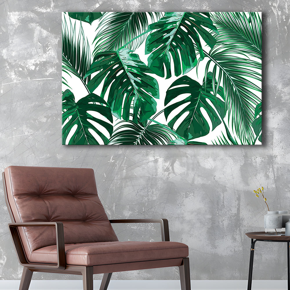 Tropical Palm Leaves Wall Art, Palm Leaf Wall Art, Abstract Palm Modern Art, Cavas Print Wall Art Hom Decor