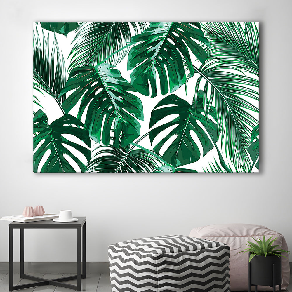 Tropical Palm Leaves Wall Art, Palm Leaf Wall Art, Abstract Palm Modern Art, Cavas Print Wall Art Hom Decor