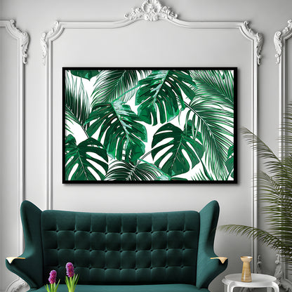 Tropical Palm Leaves Wall Art, Palm Leaf Wall Art, Abstract Palm Modern Art, Framed Art Print, Picture Framed