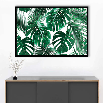 Tropical Palm Leaves Wall Art, Palm Leaf Wall Art, Abstract Palm Modern Art, Framed Art Print, Picture Framed