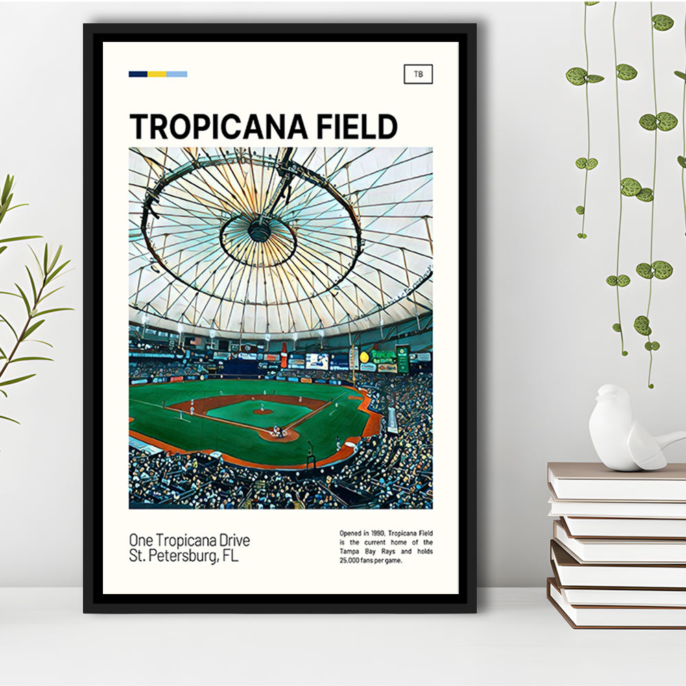 Tropicana Field Print, Tampa Bay Rays Stadium Canvas Art, Man Cave Gift, Floating Framed Canvas Print Wall Art