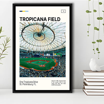 Tropicana Field Print, Tampa Bay Rays Stadium Canvas Art, Man Cave Gift, Floating Framed Canvas Print Wall Art