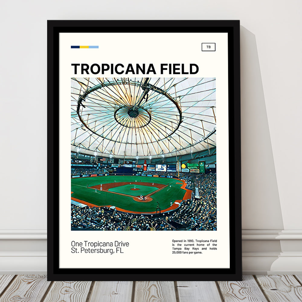 Tropicana Field Print, Tampa Bay Rays Stadium Canvas Art, Man Cave Gift, Floating Framed Canvas Print Wall Art