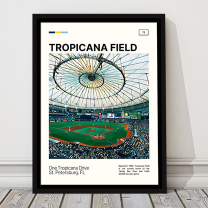 Tropicana Field Print, Tampa Bay Rays Stadium Canvas Art, Man Cave Gift, Floating Framed Canvas Print Wall Art