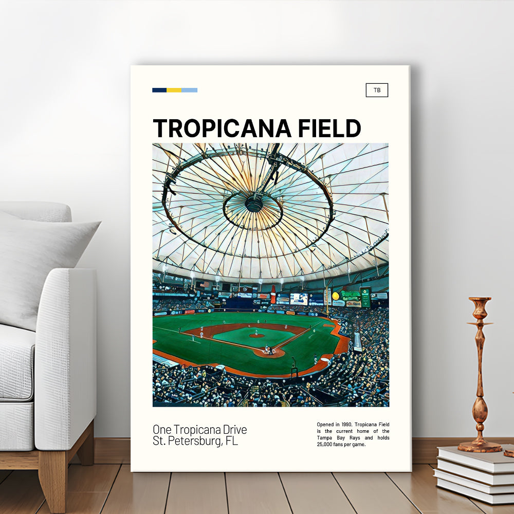 Tropicana Field Print, Tampa Bay Rays Stadium Canvas Art, Fan Gifts, Sport Art, Canvas Print Wall Art