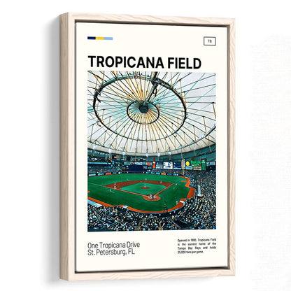 Tropicana Field Print, Tampa Bay Rays Stadium Canvas Art, Man Cave Gift, Floating Framed Canvas Print Wall Art