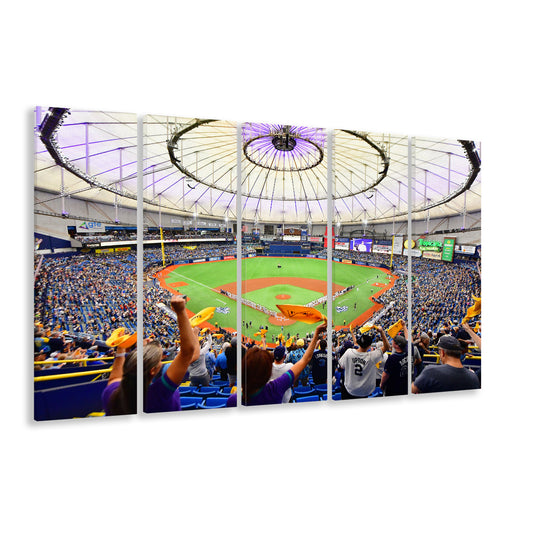 Tropicana Field Stadium, Stadium Canvas, Sport Art, 5 Panel B, Extra Large Canvas, Canvas Print Wall Art