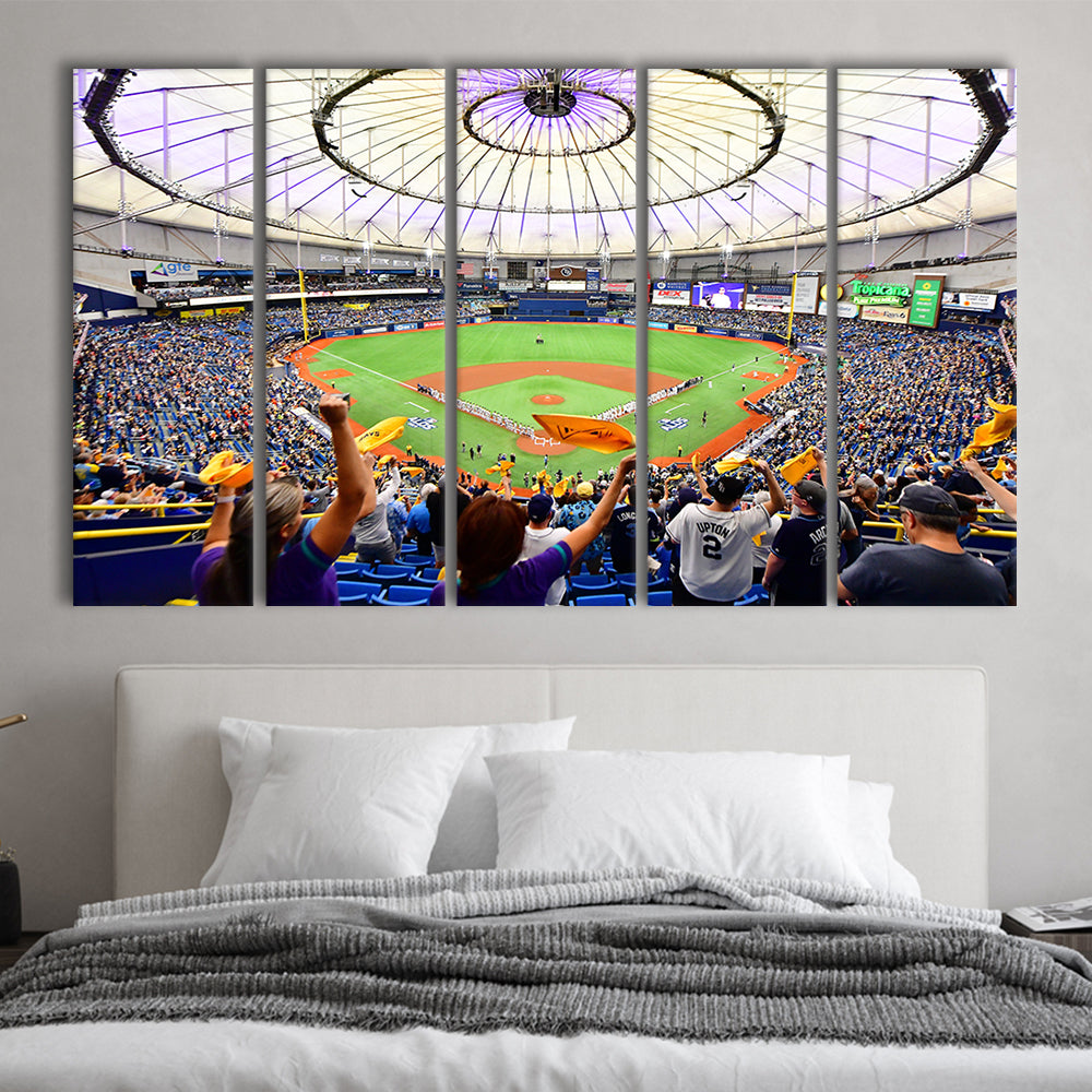 Tropicana Field Stadium, Stadium Canvas, Sport Art, 5 Panel B, Extra Large Canvas, Canvas Print Wall Art