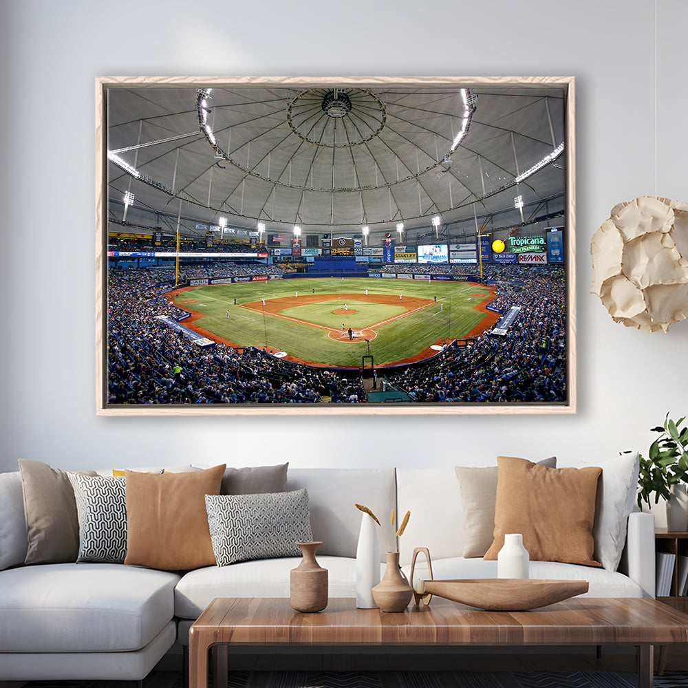Tropicana Field in Florida, Stadium Canvas, Sport Art, Framed Canvas Print Wall Art, Floating Frame