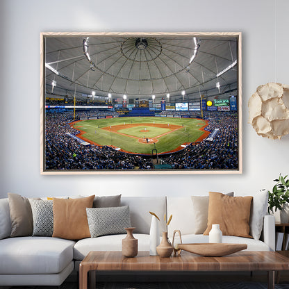 Tropicana Field in Florida, Stadium Canvas, Sport Art, Framed Canvas Print Wall Art, Floating Frame