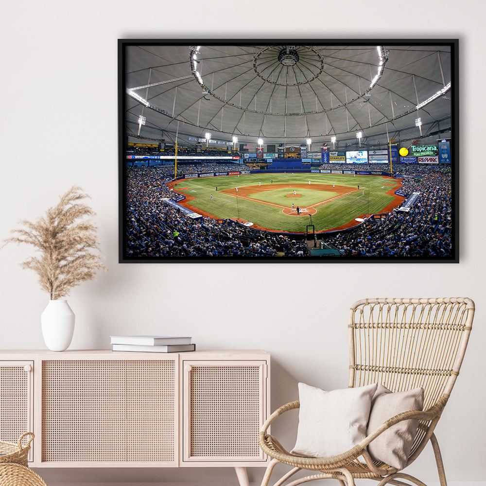 Tropicana Field in Florida, Stadium Canvas, Sport Art, Framed Canvas Print Wall Art, Floating Frame