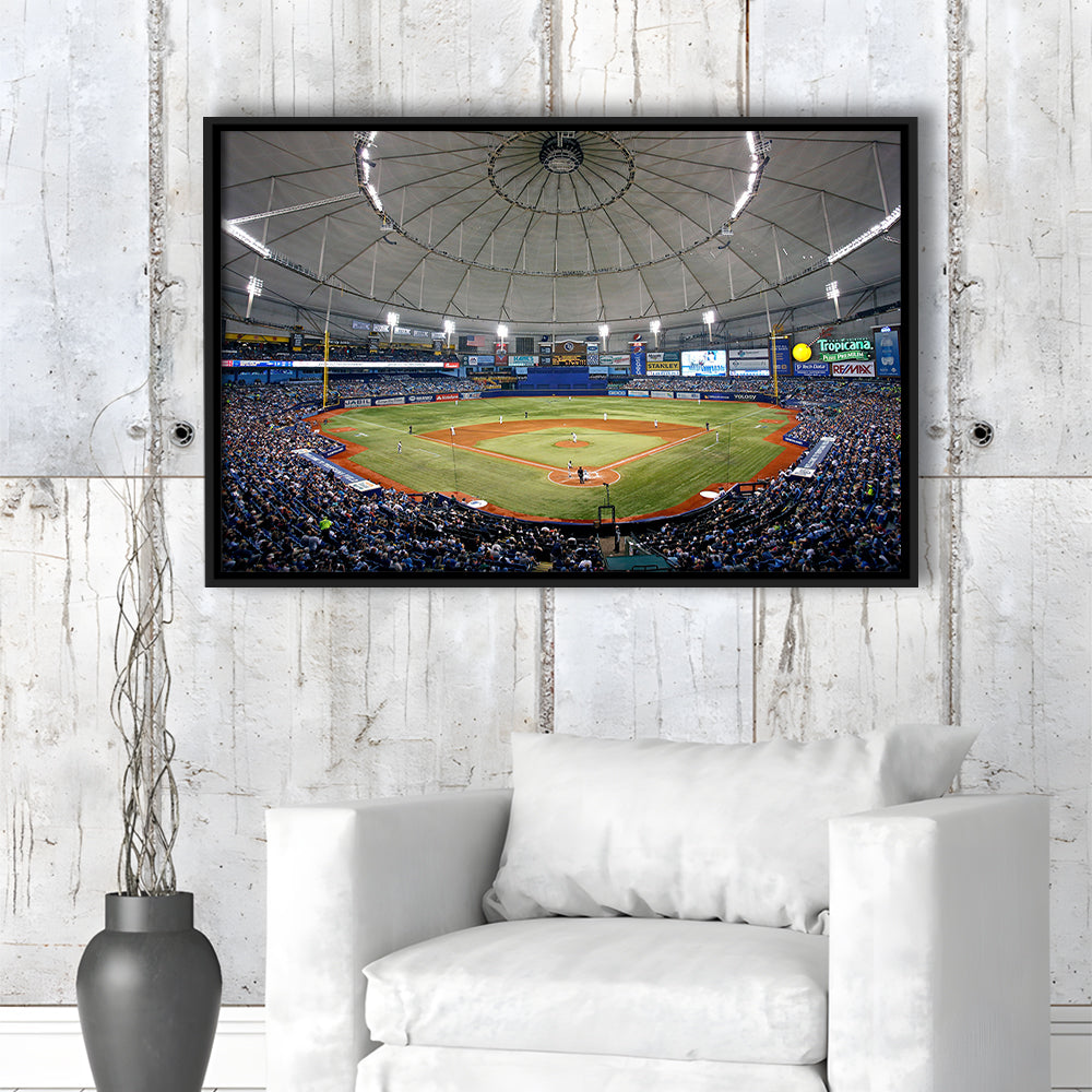 Tropicana Field in Florida, Stadium Canvas, Sport Art, Framed Canvas Print Wall Art, Floating Frame