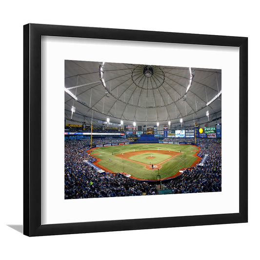 Tropicana Field in Florida, Stadium Canvas, Sport Art, Gift for him, White Border Framed Art Print Wall Decor