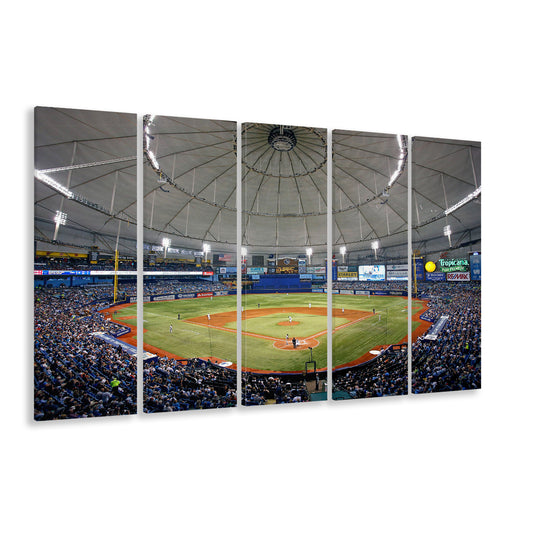 Tropicana Field in Florida, Stadium Canvas, Sport Art, 5 Panel B, Extra Large Canvas, Canvas Print Wall Art