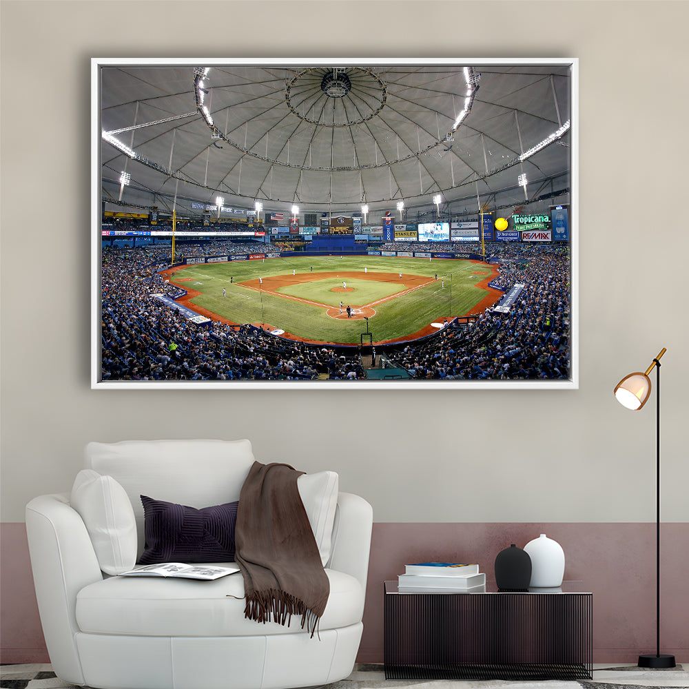 Tropicana Field in Florida, Stadium Canvas, Sport Art, Framed Canvas Print Wall Art, Floating Frame