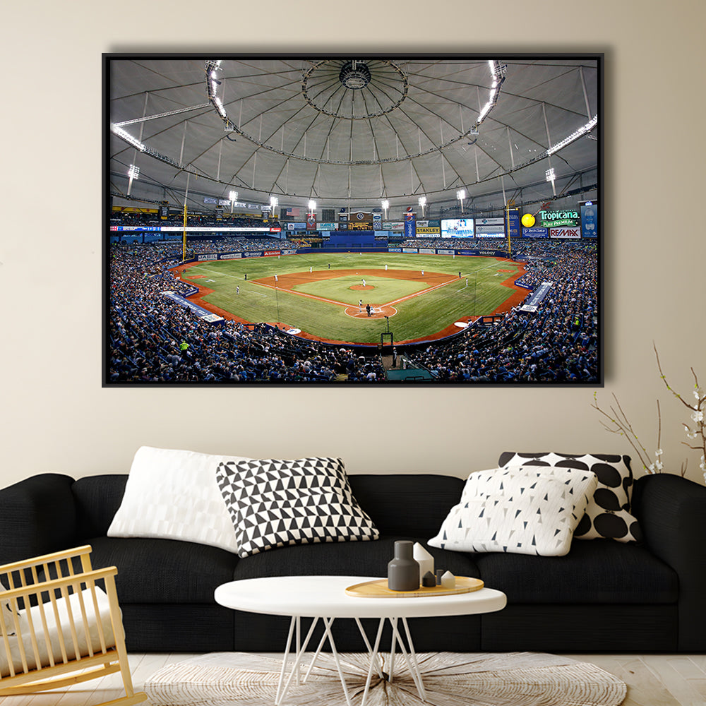 Tropicana Field in Florida, Stadium Canvas, Sport Art, Framed Canvas Print Wall Art, Floating Frame