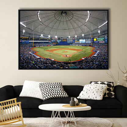 Tropicana Field in Florida, Stadium Canvas, Sport Art, Framed Canvas Print Wall Art, Floating Frame