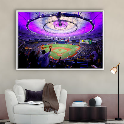 Tropicana Field in St Petersburg, Stadium Canvas, Sport Art, Framed Canvas Print Wall Art, Floating Frame