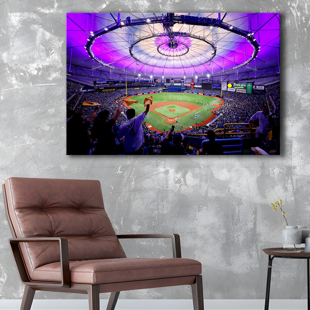 Tropicana Field in St Petersburg, Stadium Canvas, Sport Art, Gift for him, Man Cave Decor, Art Print, Canvas Print Wall Art