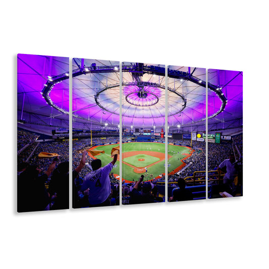 Tropicana Field in St Petersburg, Stadium Canvas, Sport Art, 5 Panel B, Extra Large Canvas, Canvas Print Wall Art