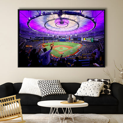 Tropicana Field in St Petersburg, Stadium Canvas, Sport Art, Framed Canvas Print Wall Art, Floating Frame