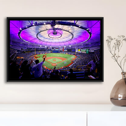 Tropicana Field in St Petersburg, Stadium Canvas, Sport Art, Framed Canvas Print Wall Art, Floating Frame