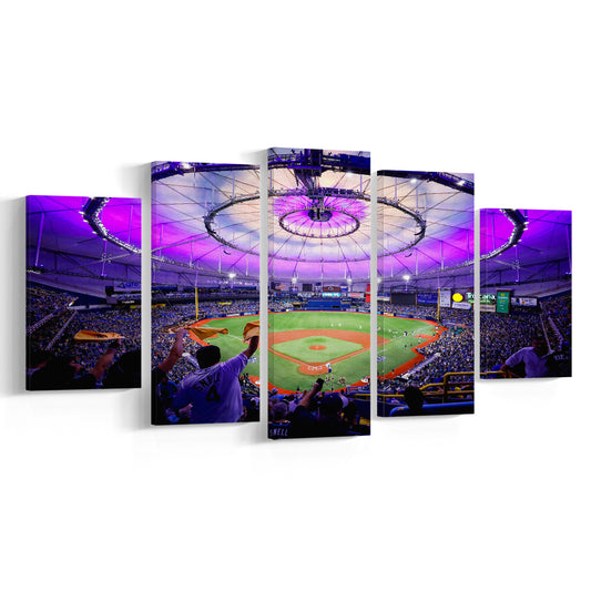 Tropicana Field in St Petersburg, Stadium Canvas, Sport Art, Gift for him, 5 Panel, Large Canvas, Canvas Print Wall Art