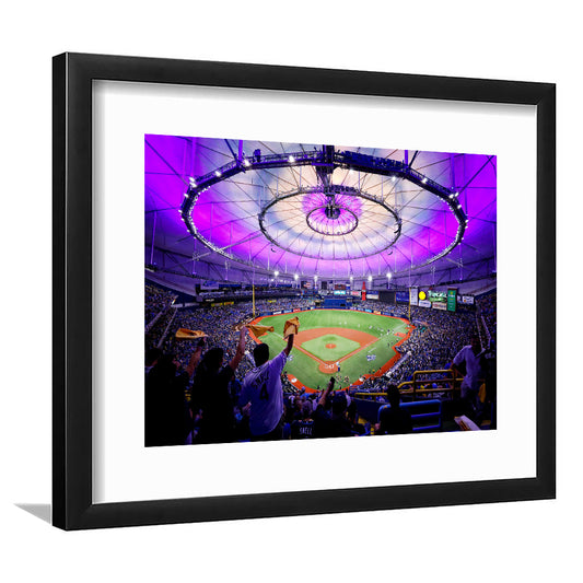 Tropicana Field in St Petersburg, Stadium Canvas, Sport Art, Gift for him, White Border Framed Art Print Wall Decor