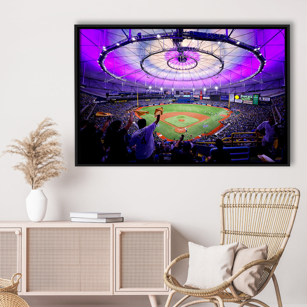 Tropicana Field in St Petersburg, Stadium Canvas, Sport Art, Framed Canvas Print Wall Art, Floating Frame