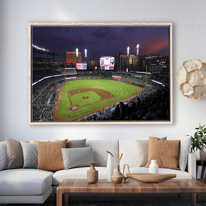 Truist Ball Park in Georgia, Stadium Canvas, Sport Art, Framed Canvas Print Wall Art, Floating Frame