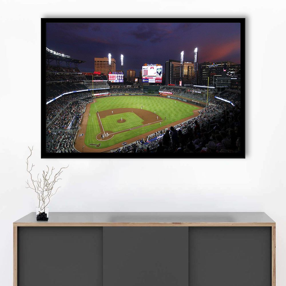 Truist Ball Park in Georgia, Stadium Canvas, Sport Art, Gift for him, Framed Art Print Wall Decor, Picture Framed