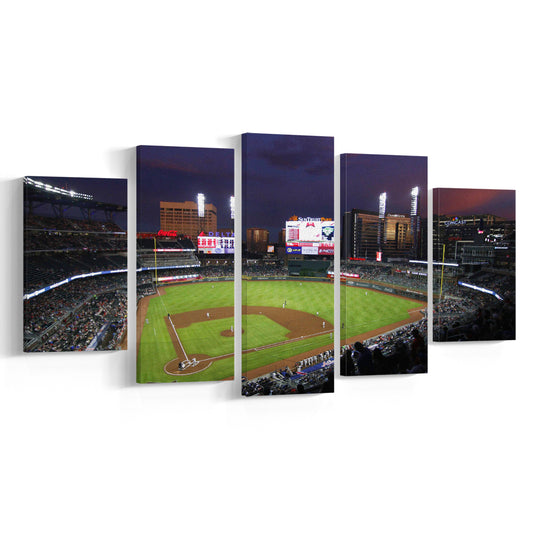 Truist Ball Park in Georgia, Stadium Canvas, Sport Art, Gift for him, 5 Panel, Large Canvas, Canvas Print Wall Art