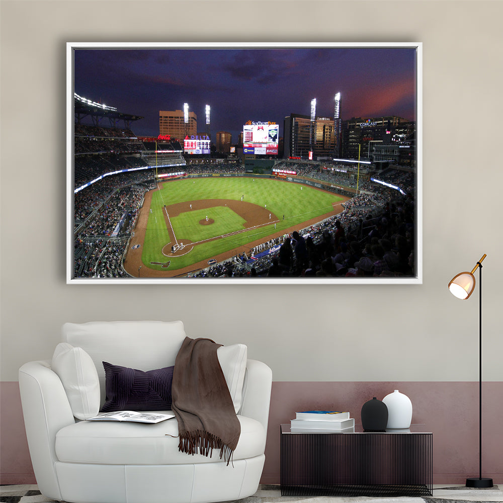 Truist Ball Park in Georgia, Stadium Canvas, Sport Art, Framed Canvas Print Wall Art, Floating Frame