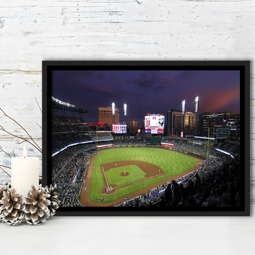 Truist Ball Park in Georgia, Stadium Canvas, Sport Art, Framed Canvas Print Wall Art, Floating Frame