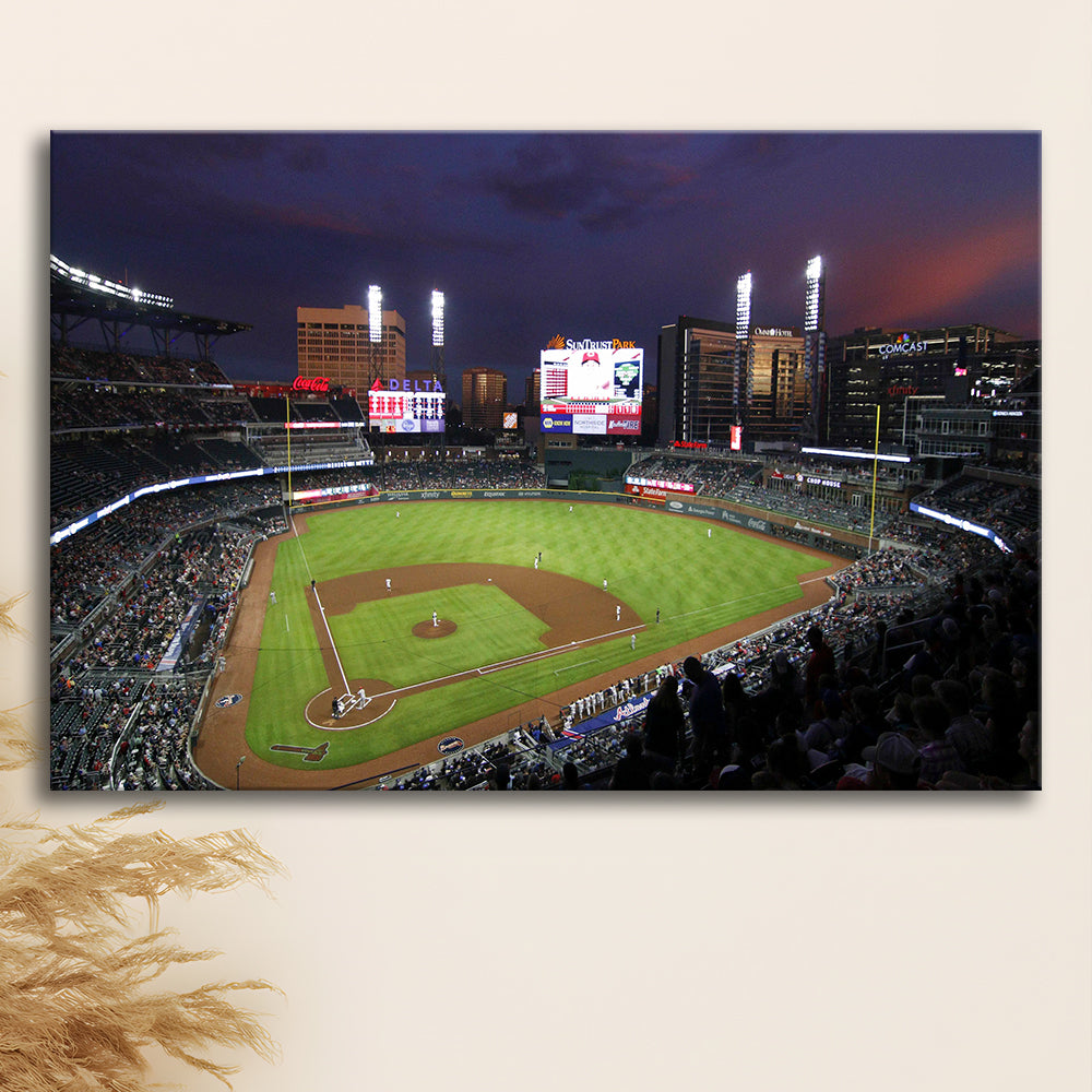 Truist Ball Park in Georgia, Stadium Canvas, Sport Art, Gift for him, Man Cave Decor, Art Print, Canvas Print Wall Art