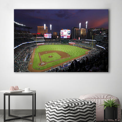 Truist Ball Park in Georgia, Stadium Canvas, Sport Art, Gift for him, Man Cave Decor, Art Print, Canvas Print Wall Art