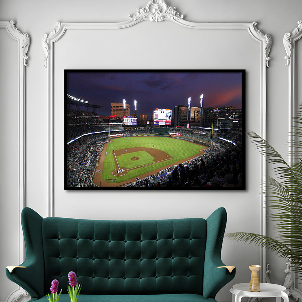 Truist Ball Park in Georgia, Stadium Canvas, Sport Art, Gift for him, Framed Art Print Wall Decor, Picture Framed