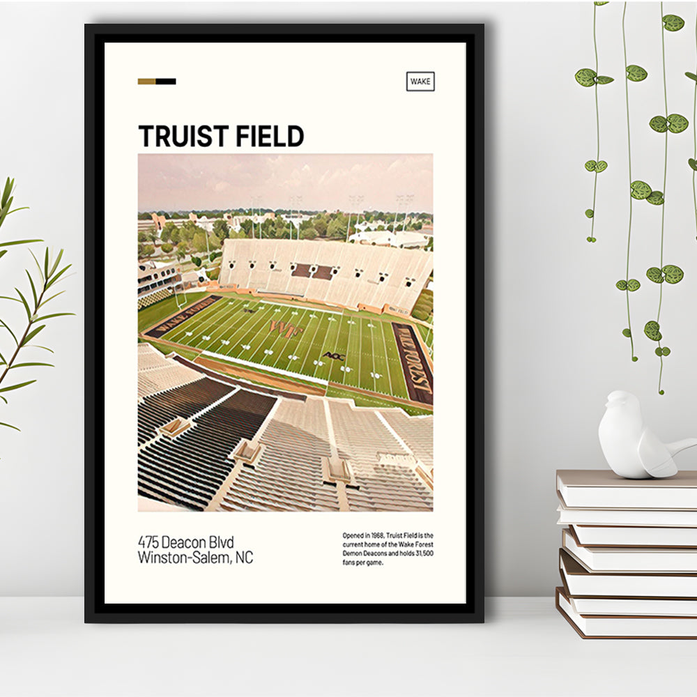 Truist Field Print, Wake Forest Demon Deacons Stadium Canvas Art, Man Cave Gift, Floating Framed Canvas Print Wall Art