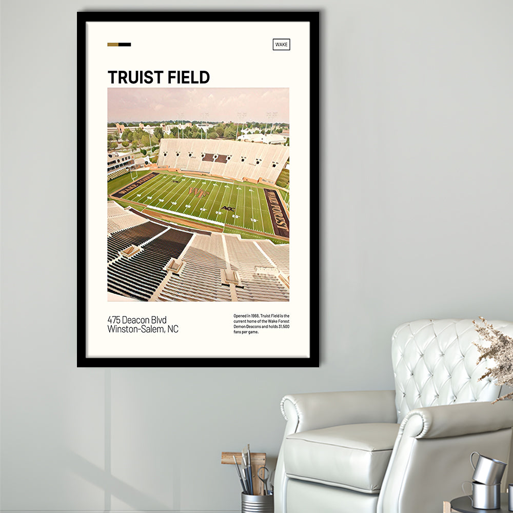 Truist Field Print, Wake Forest Demon Deacons Stadium Art, Gifts for him, Sport Art, Framed Art Print Wall Decor