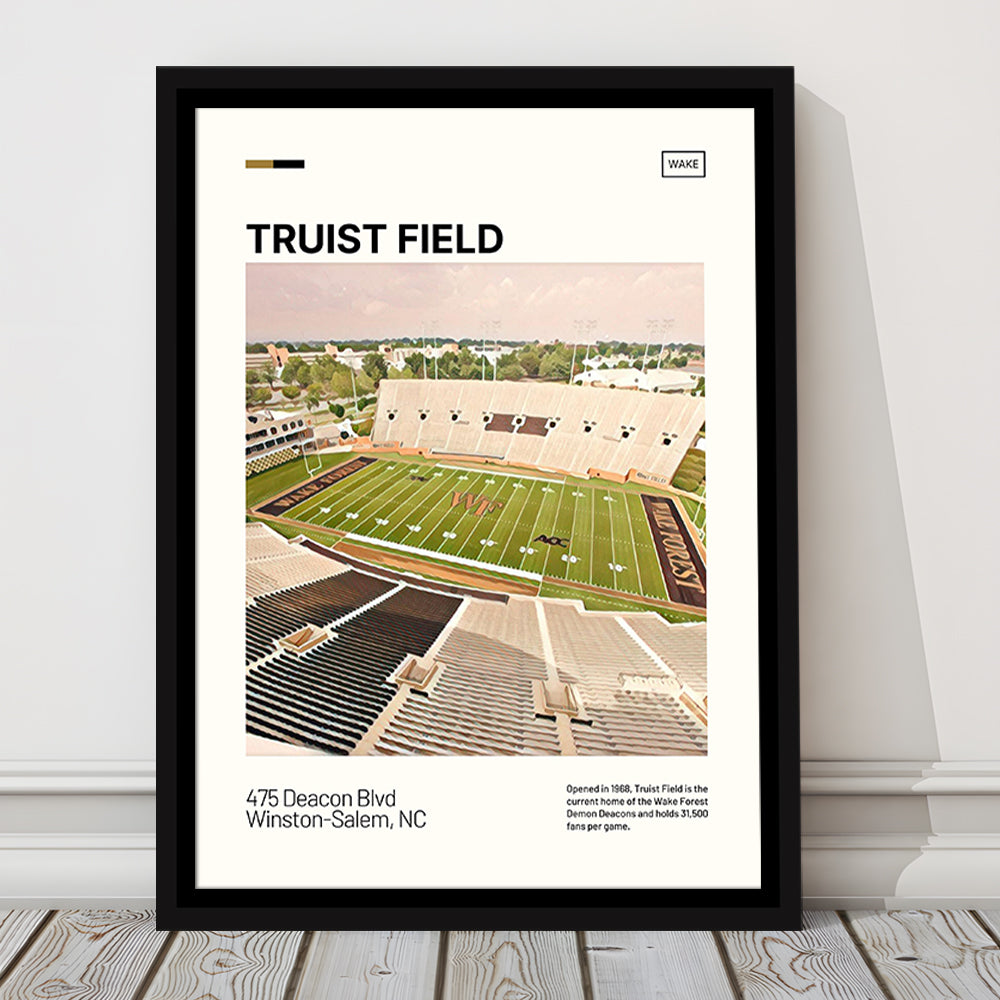 Truist Field Print, Wake Forest Demon Deacons Stadium Canvas Art, Man Cave Gift, Floating Framed Canvas Print Wall Art