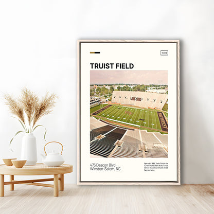 Truist Field Print, Wake Forest Demon Deacons Stadium Canvas Art, Man Cave Gift, Floating Framed Canvas Print Wall Art
