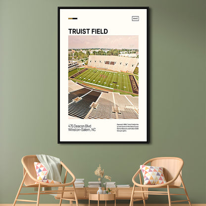 Truist Field Print, Wake Forest Demon Deacons Stadium Canvas Art, Man Cave Gift, Floating Framed Canvas Print Wall Art