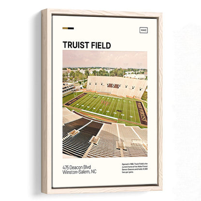 Truist Field Print, Wake Forest Demon Deacons Stadium Canvas Art, Man Cave Gift, Floating Framed Canvas Print Wall Art