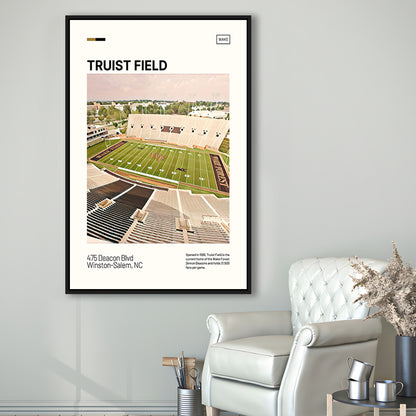 Truist Field Print, Wake Forest Demon Deacons Stadium Canvas Art, Man Cave Gift, Floating Framed Canvas Print Wall Art