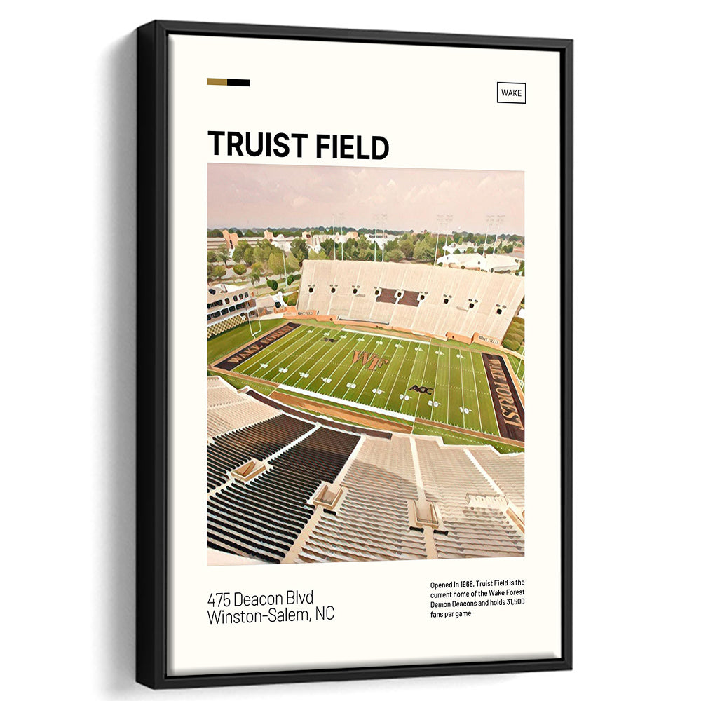 Truist Field Print, Wake Forest Demon Deacons Stadium Canvas Art, Man Cave Gift, Floating Framed Canvas Print Wall Art